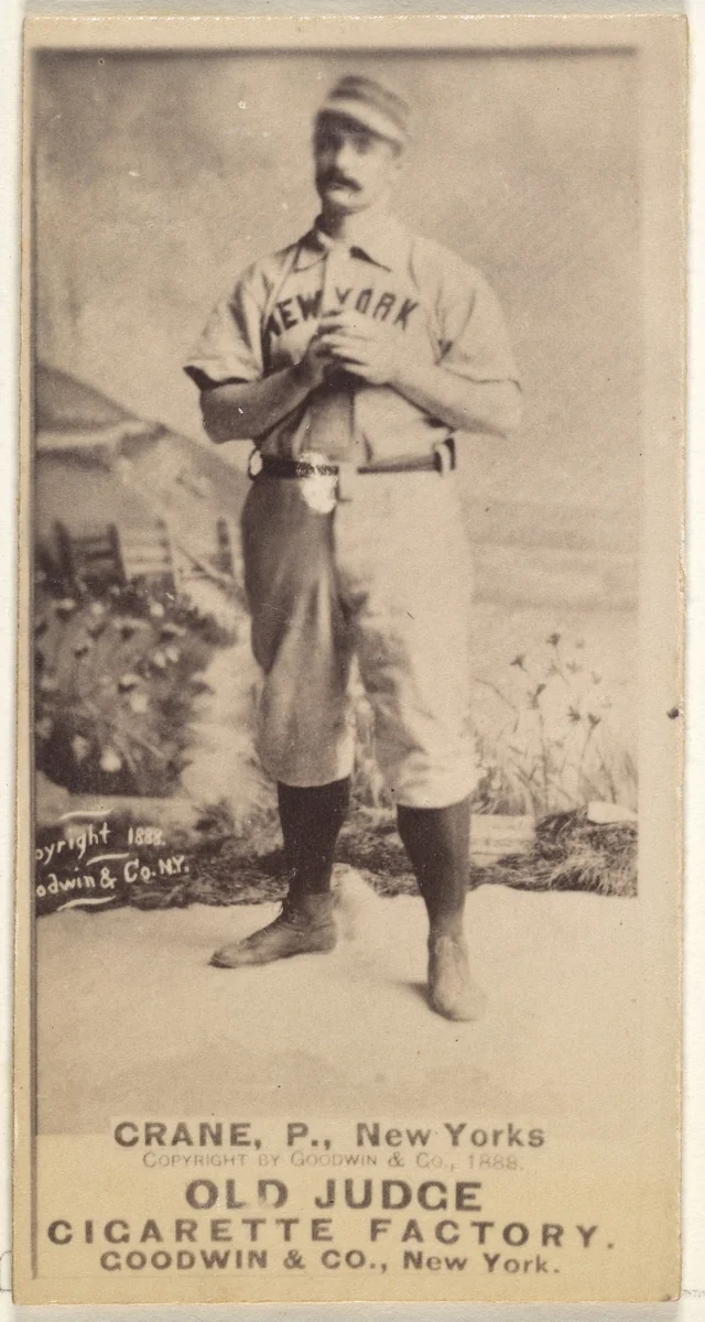 Ed Crane, Pitcher, New York, from the Old Judge series (N172) for Old Judge Cigarettes by Goodwin & Company, photograph, 1888