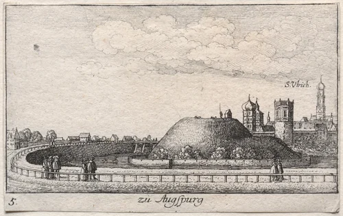 Amoenissimae aliquot locorvm...: Plate 5, Augsburg by Wenceslaus Hollar, print, 1635