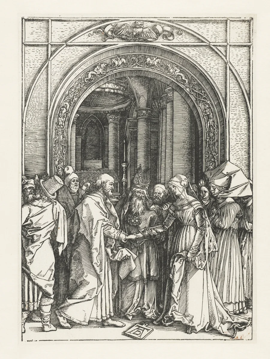 Huwelijk van Maria by Unknown, print, 1502-1506