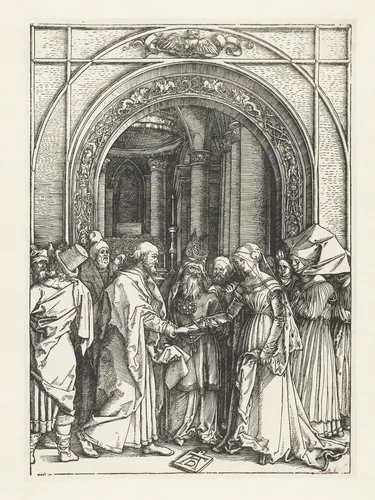 Huwelijk van Maria by Unknown, print, 1502-1506