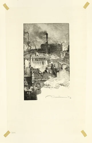 Quartier des Gobelins, plate 20 from Le Long de la Seine et des Boulevards by Louis Auguste Lepère, print, 1889
