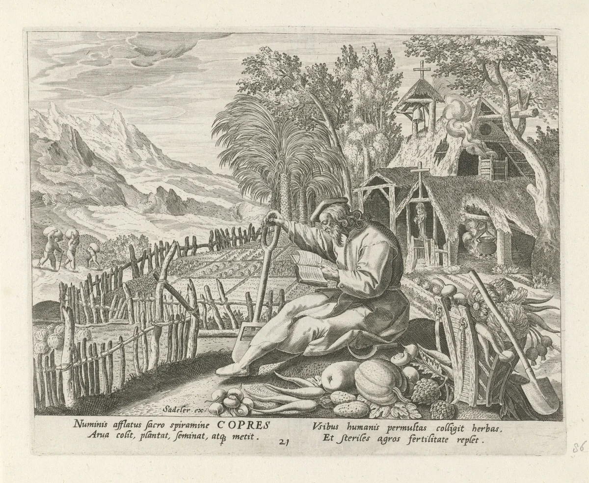 Copres van Egypte als kluizenaar by Johann Sadeler, print, 1583-1588