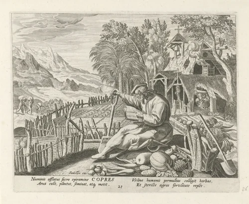 Copres van Egypte als kluizenaar by Johann Sadeler, print, 1583-1588