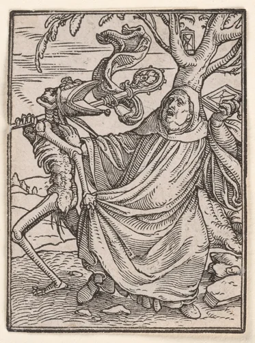 The Abbot, from "The Dance of Death" by Hans Holbein the Younger, print, 1521-1538