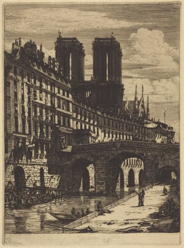 Le Petit Pont, Paris by Charles Meryon, print, 1850