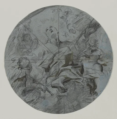 Apotheosis of a Saint (recto) by Giovanni Battista Benaschi, drawing, 1650-1699