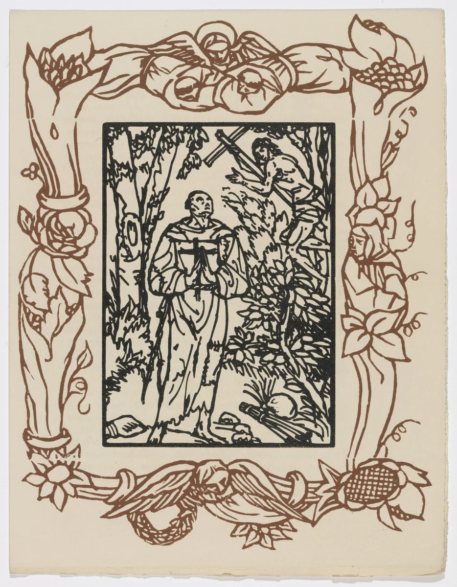 Plate (page 177) from Les Petites Fleurs de St. François (The Little Flowers of St. Francis) by Émile Bernard, illustrated book, 1928