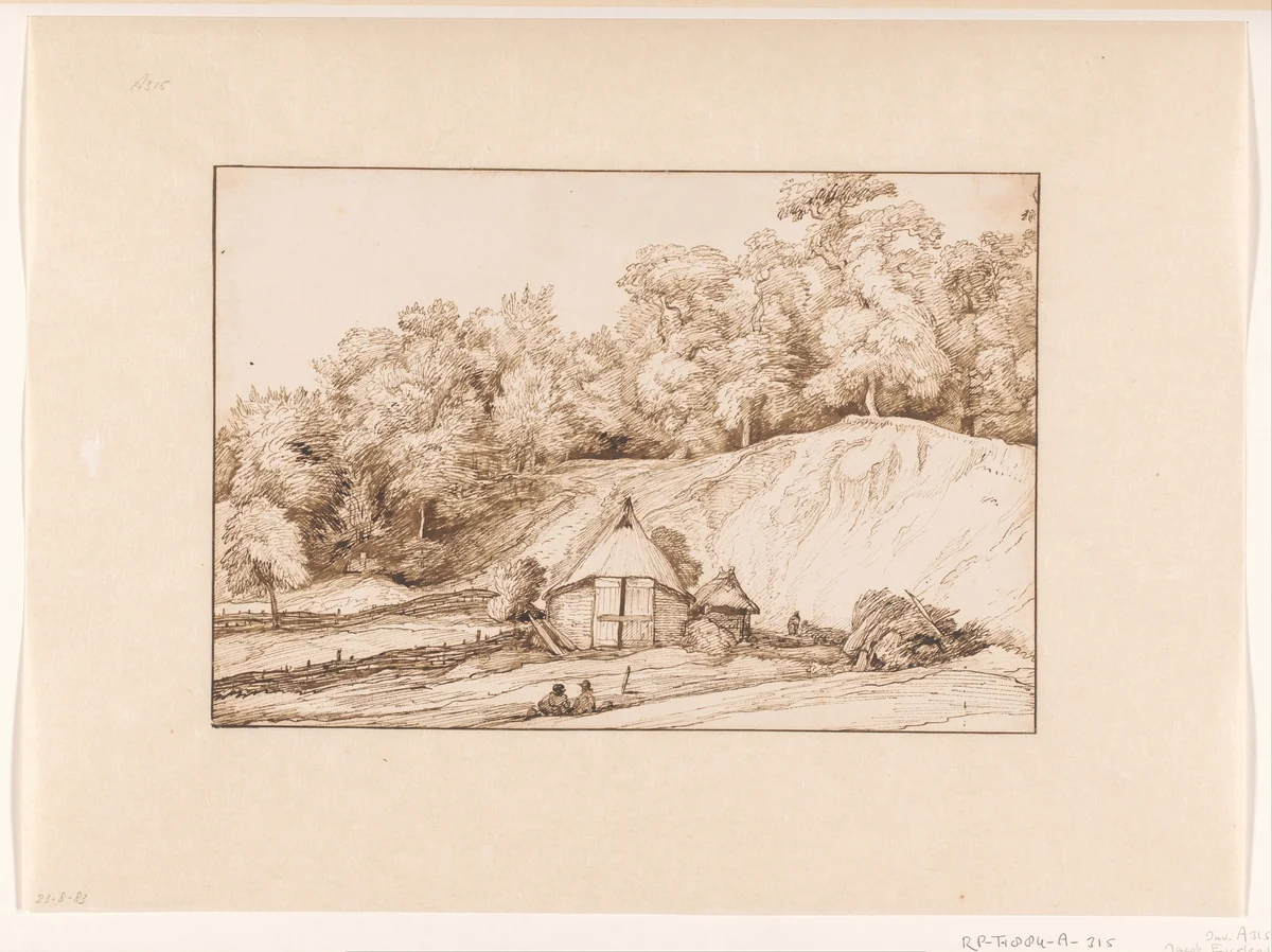 De twee schuren by Jacob Esselens, drawing, 1636-1687