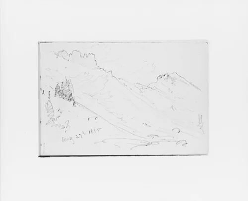 Mountain Slope Aug 23 1885 (from Sketchbook X) by William Trost Richards, artwork, 1895