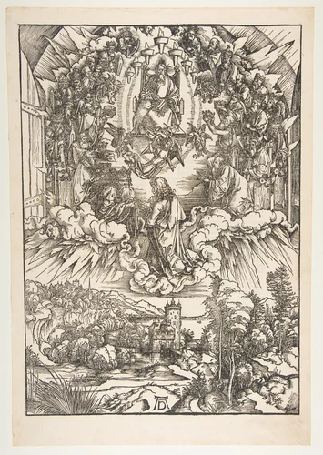 Saint John Before God and the Elders, from "The Apocalypse" by Albrecht Dürer, print, 1498