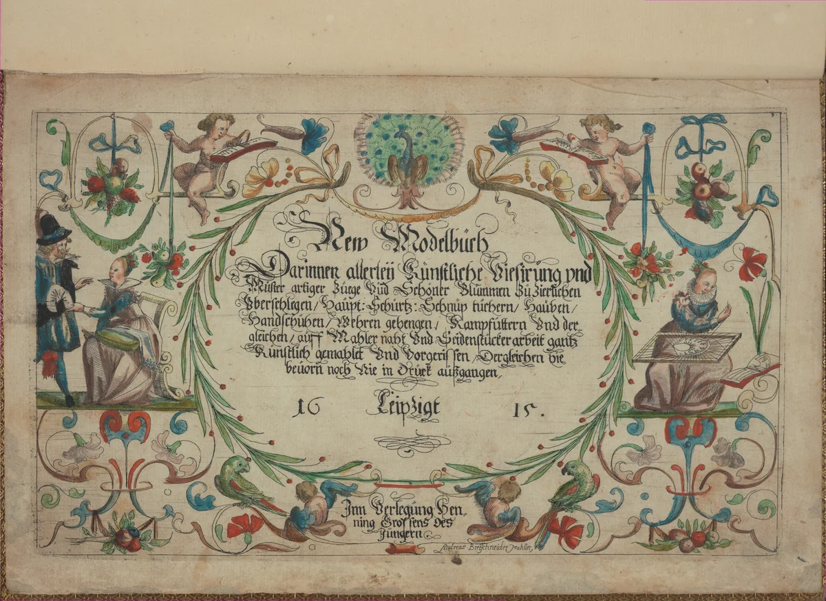 New Modelbüch (Title page, 1r) by Andreas Bretschneider, book, 1615