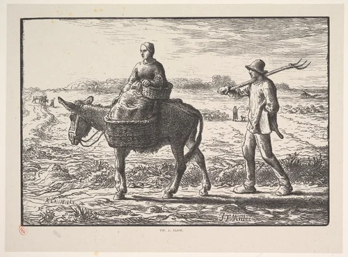 Morning, from "Four Times of the Day" by Jean-François Millet, print, 1830-1875
