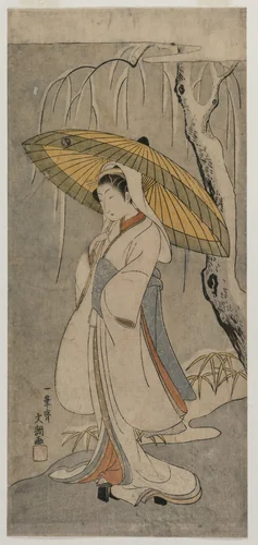 Segawa Kikunojo II as the Heron Maiden (from the series Ichimura Theater) by Ippitsusai Bunchō (一筆齊文調), print, 1770