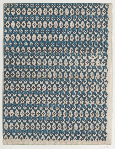 Sheet with overall diamond pattern by anonymous, print, 1775-1875