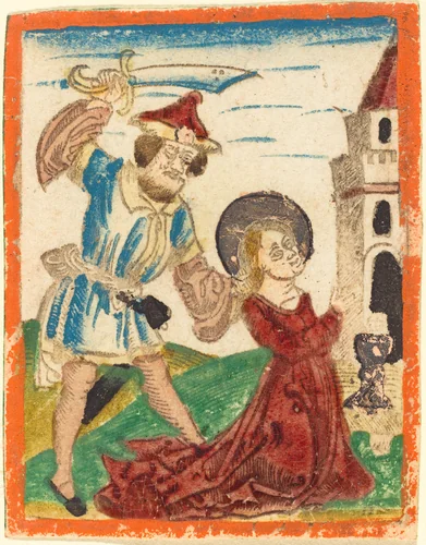 The Martyrdom of Saint Barbara by German 15th Century, print, 1480-1490