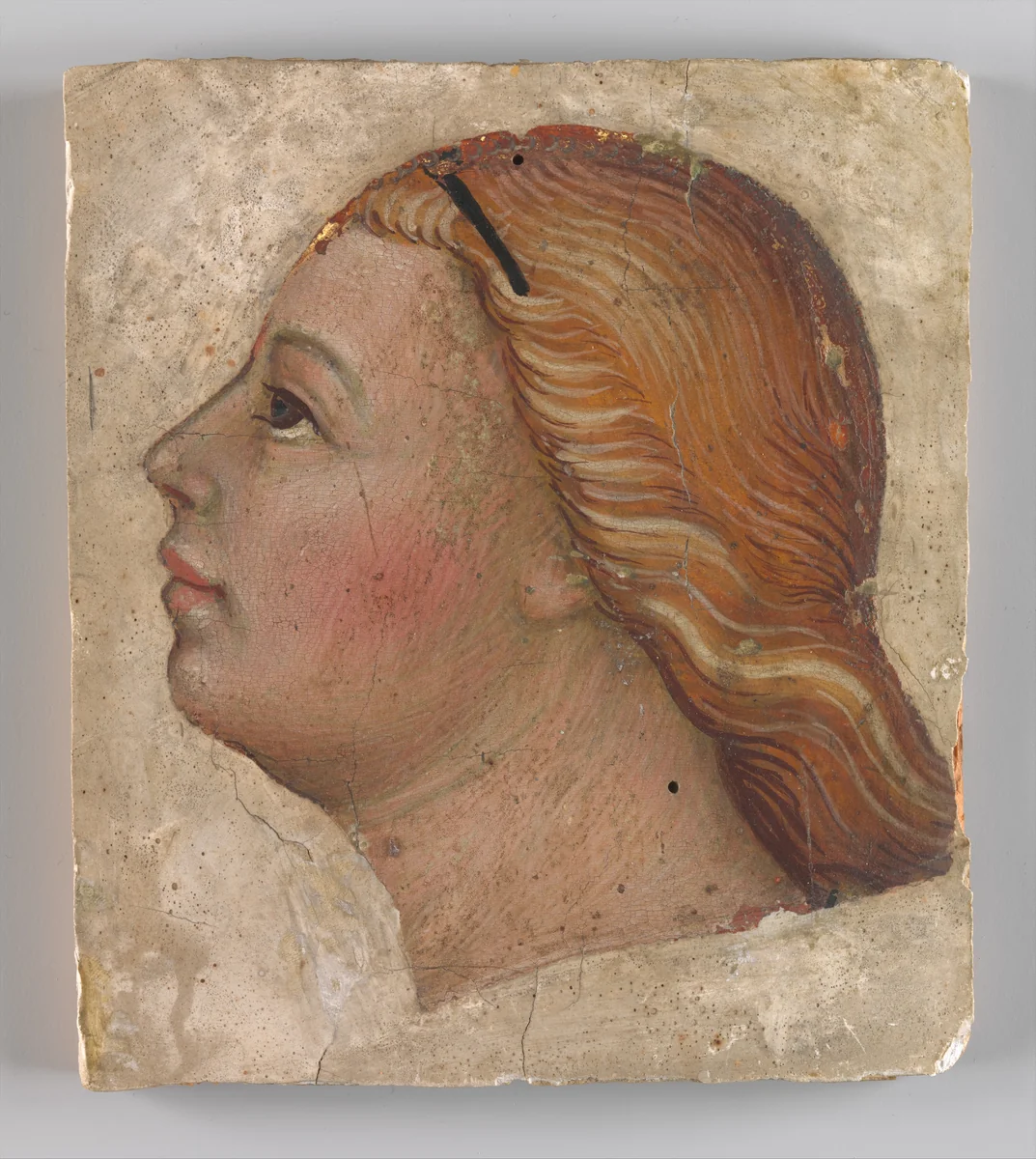 Head of an Angel in Left Profile by Taddeo di Bartolo, painting, 1394-1400