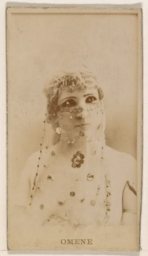 Omene, from the Actresses series (N245) issued by Kinney Brothers to promote Sweet Caporal Cigarettes by Kinney Brothers Tobacco Company, photograph, 1890