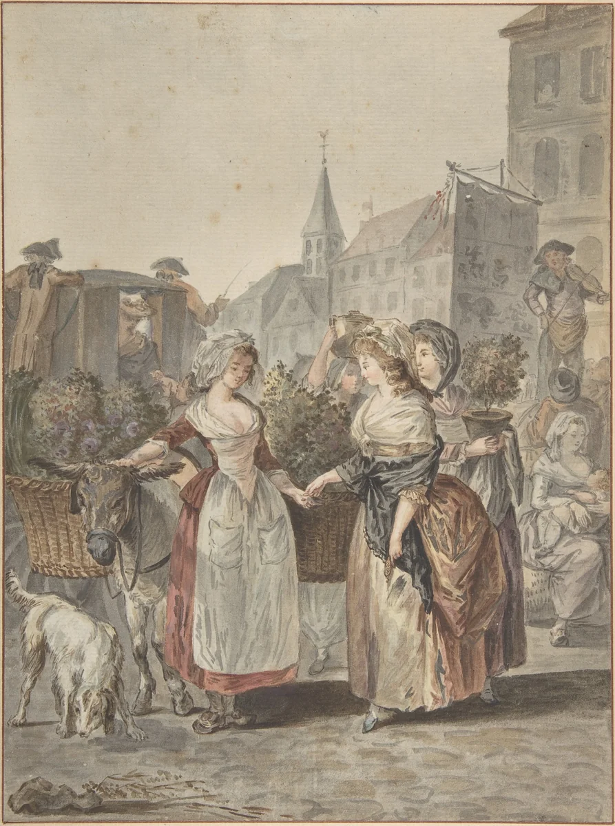 The Flower Girl (La Petite Marchande de Fleurs) by Antoine Louis François Sergent Marceau, drawing, 1765-1847