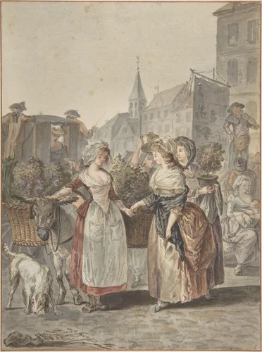 The Flower Girl (La Petite Marchande de Fleurs) by Antoine Louis François Sergent Marceau, drawing, 1765-1847
