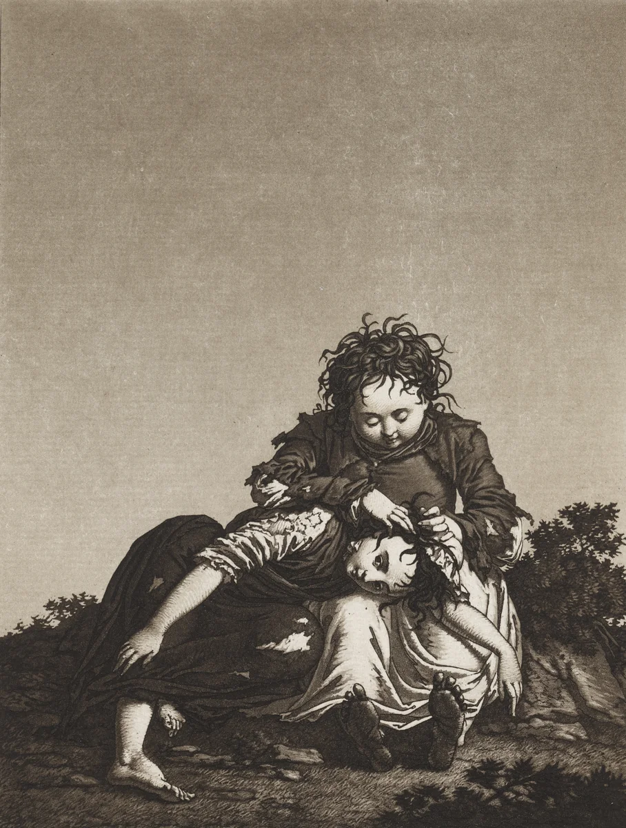 The Young Beggars by Karl Ludwig Bernhard Buchhorn, print, 1795-1805