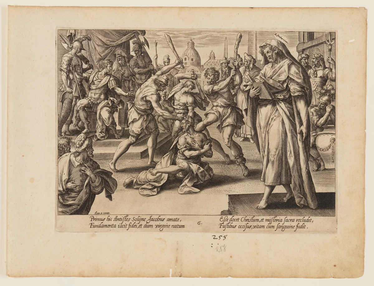 The Martyrdom of St James the Lesser, from The Martyrdom of Christ and the Apostles by Hendrick Goltzius, print, 1573-1583