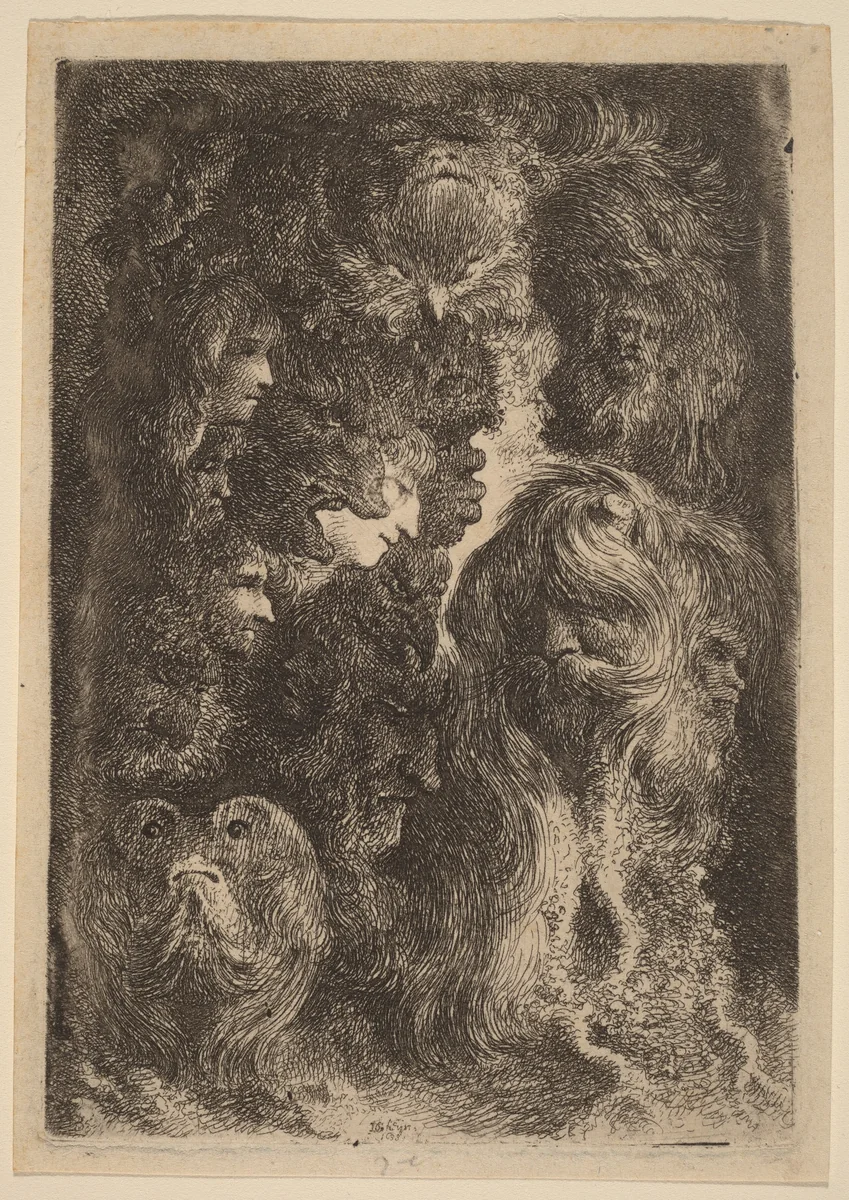 Fantastic Heads by Bartholomeus Breenbergh
Jacques de Gheyn III, print, 1638