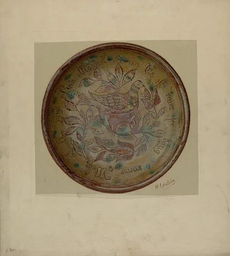 Pa. German Plate by William Antrim, index of american design, 1937