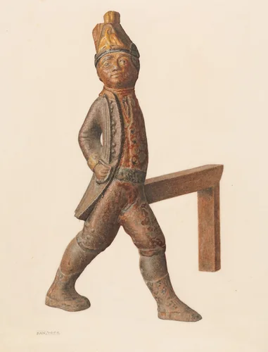 Andiron by Isidore Danziger, index of american design, 1942