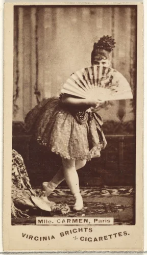 Mlle. Carmen, Paris, from the Actors and Actresses series (N45, Type 1) for Virginia Brights Cigarettes by Allen & Ginter, photograph, 1885-1891
