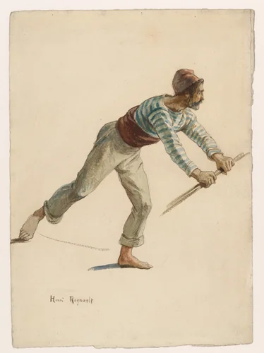 Gondolier by Henri Regnault, drawing, 1863-1873