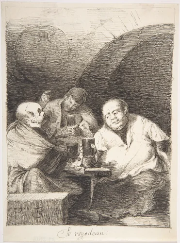 Having a Good Time (Se regodean) by Leonardo Alenza, drawing, 1807-1845