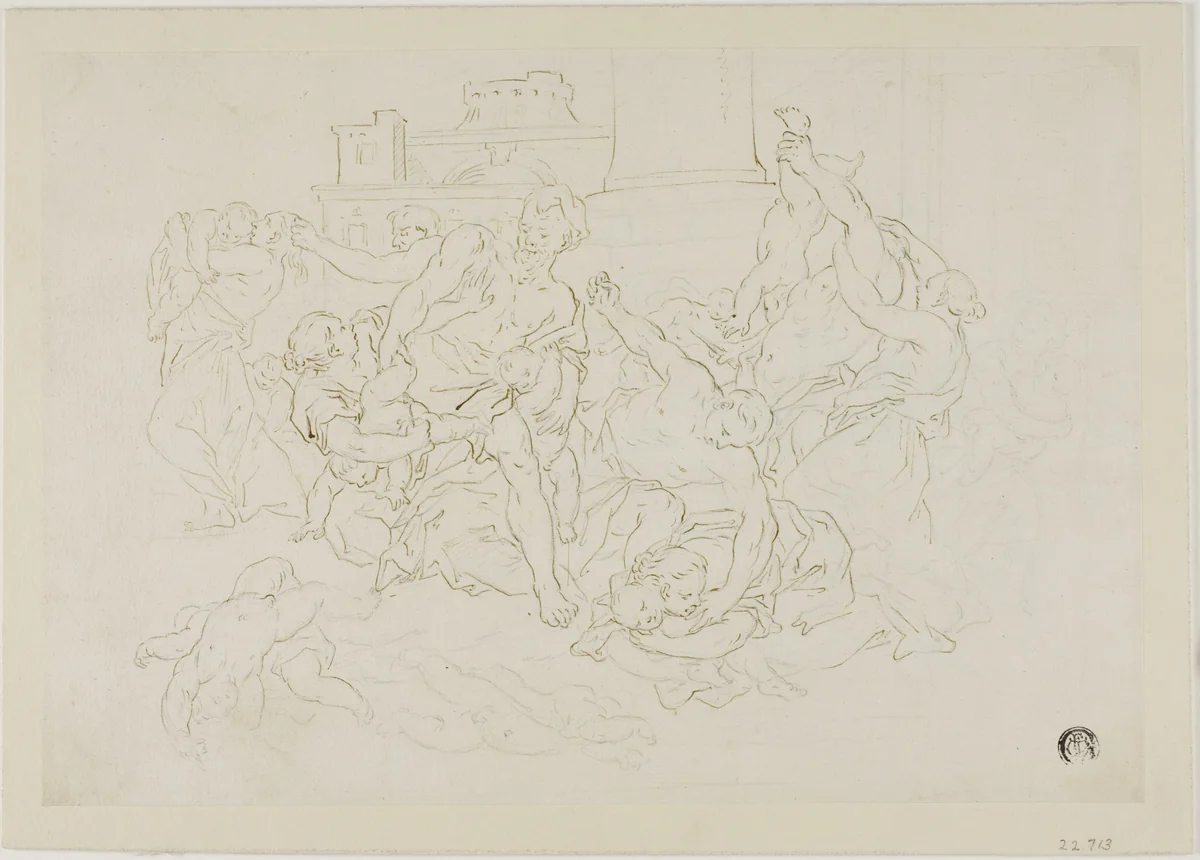 Massacre of the Innocents by Pietro Dandini, drawing, 1666-1712