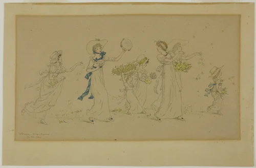 Welcome Once Again by Kate Greenaway, drawing, 1884