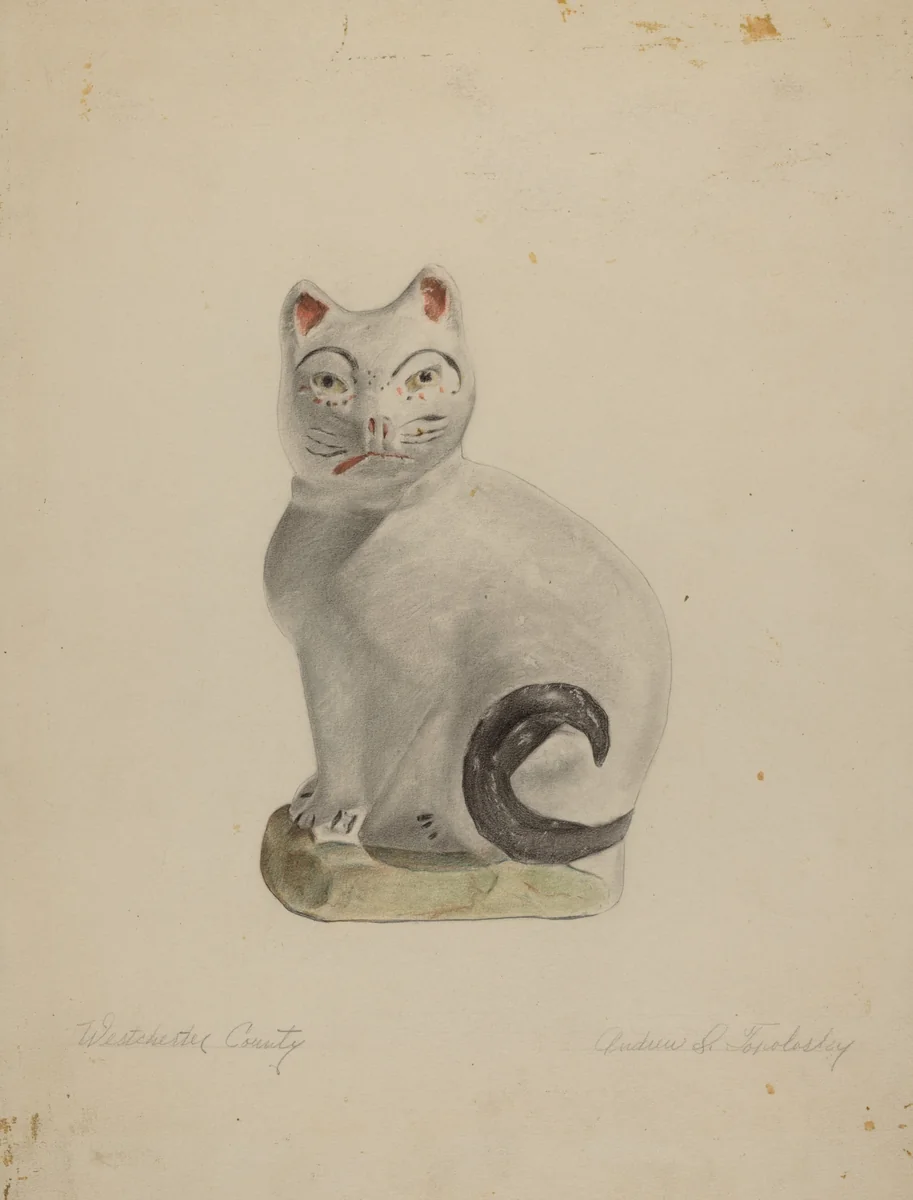 Pa. German Seated Cat by Andrew Topolosky, index of american design, 1938