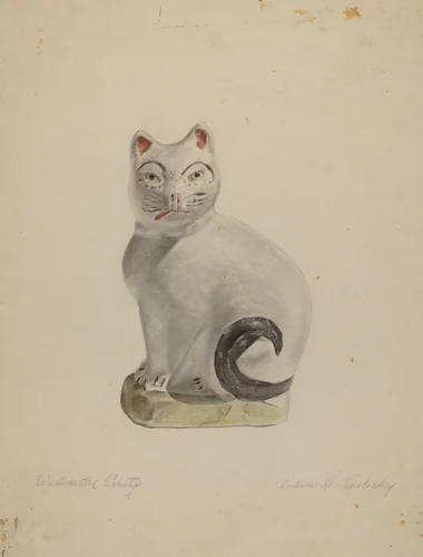 Pa. German Seated Cat by Andrew Topolosky, index of american design, 1938