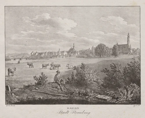 Baiern, Stadt Straubing by Jakob Alt, print