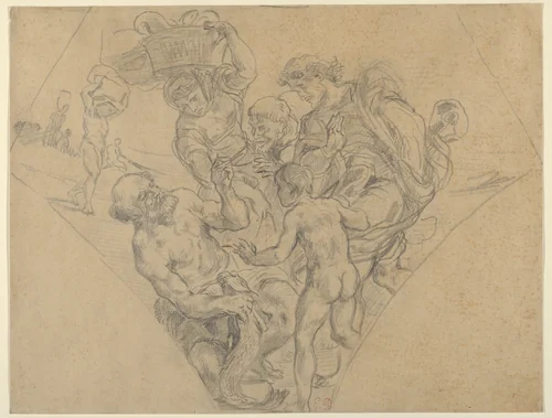 The Tribute Money by Eugène Delacroix, drawing, 1843
