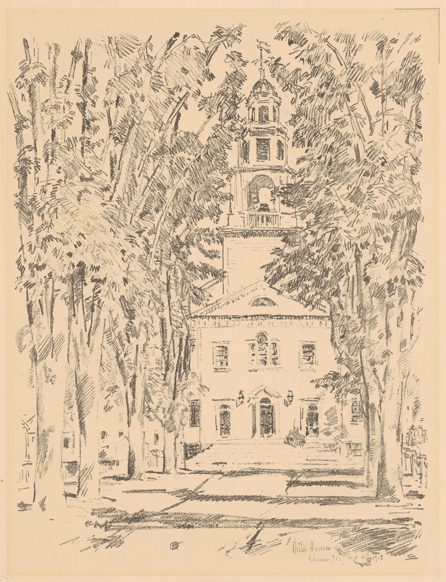 Colonial Church, Gloucester by Childe Hassam, print, 1918