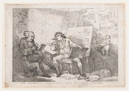 The Historian Animating The Mind of A Young Painter by Thomas Rowlandson, print, 1784