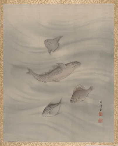 Fishes by Seki Shūkō, painting, 1890-1892