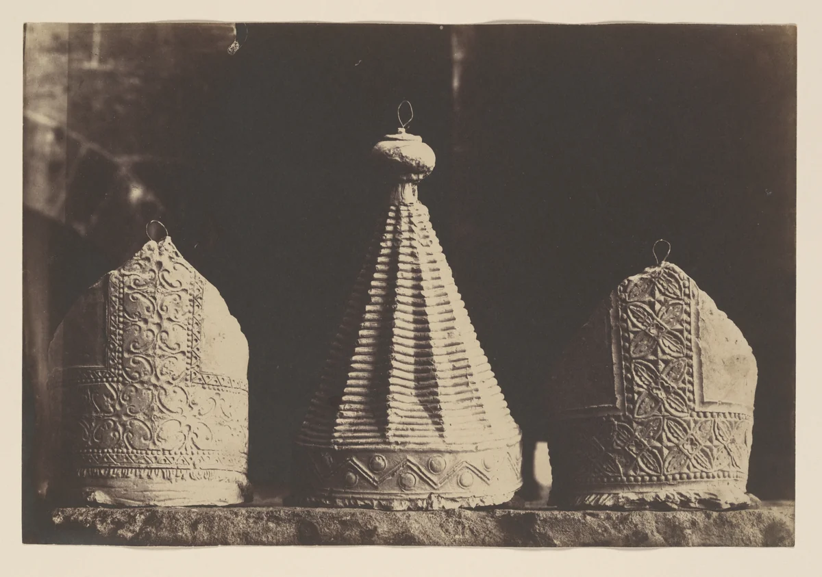 [Plaster Casts of Bishops' Miters, South Porch, Chartres] by Charles Nègre, photograph, 1850-1860
