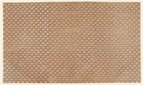 Blad met schaakbordpatroon van zigzag- en stermotief by anonymous, print, 1750-1950