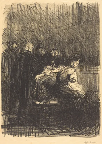 Suspension d'audience (Recess of the Hearing) by Jean-Louis Forain, print, 1914