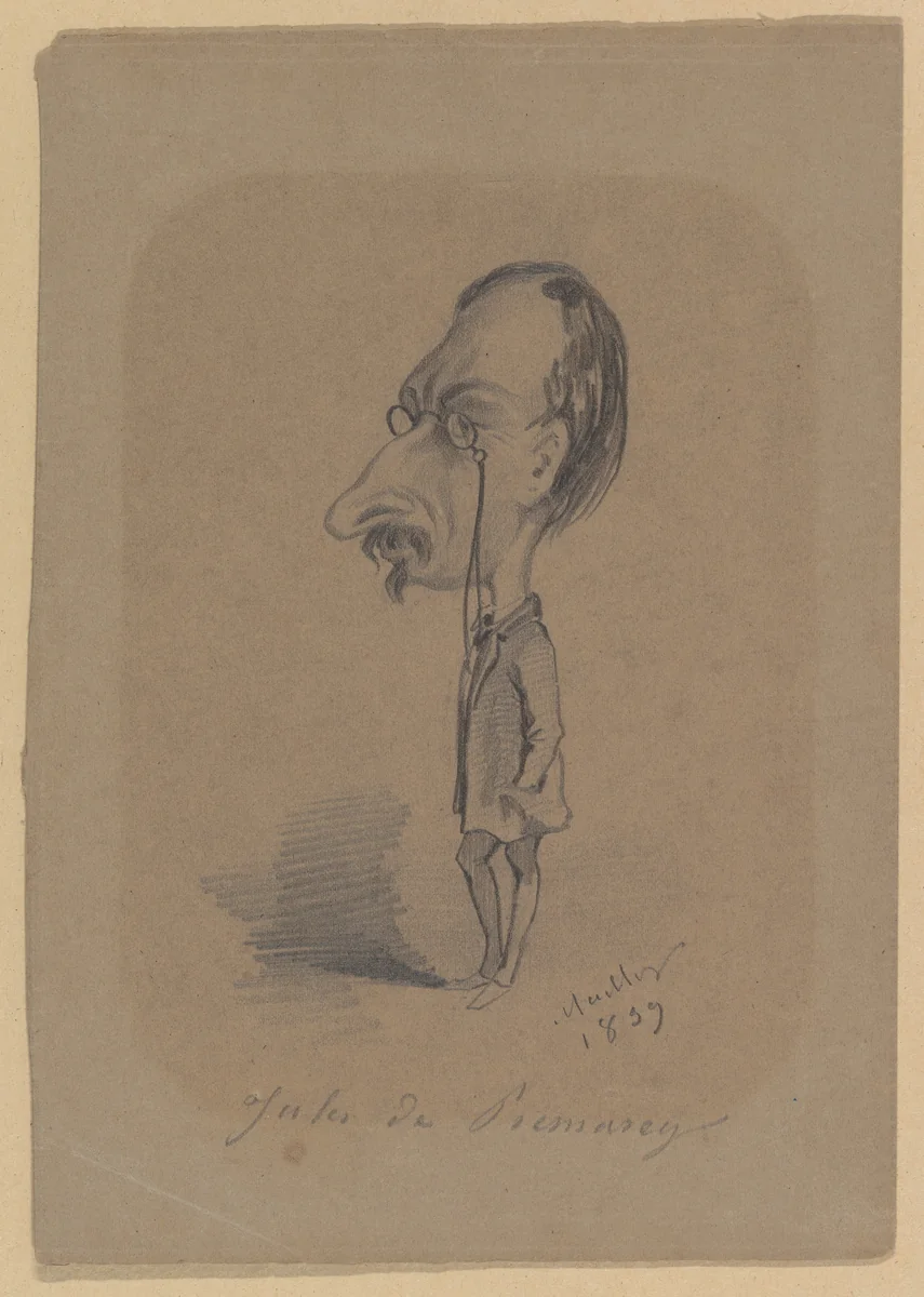 Caricature of Jules de Prémaray by Hippolyte Mailly, drawing, 1859