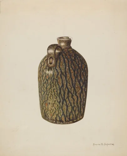 Stoneware Jug by Annie B. Johnston, index of american design, 1938