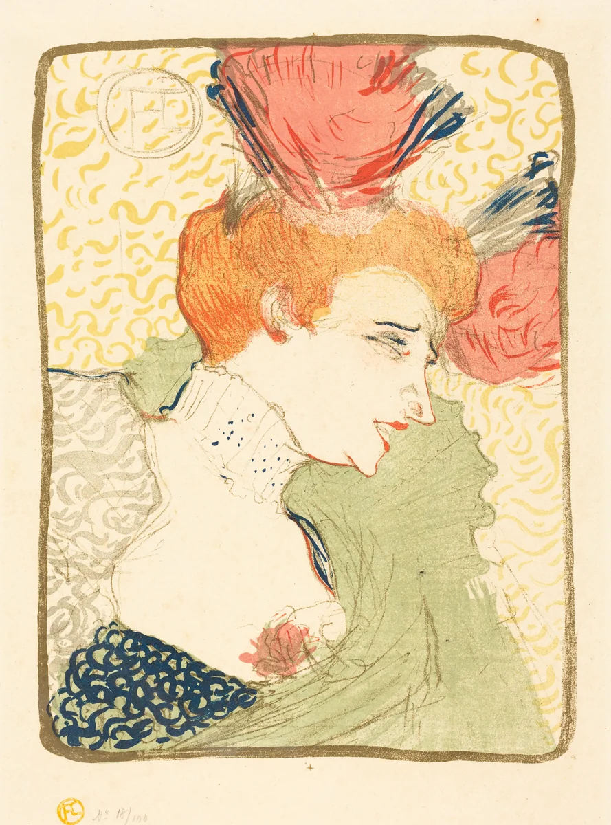 Bust of Mademoiselle Marcelle Lender (Mademoiselle Marcelle Lender, en buste) by Henri de Toulouse-Lautrec, print, 1895