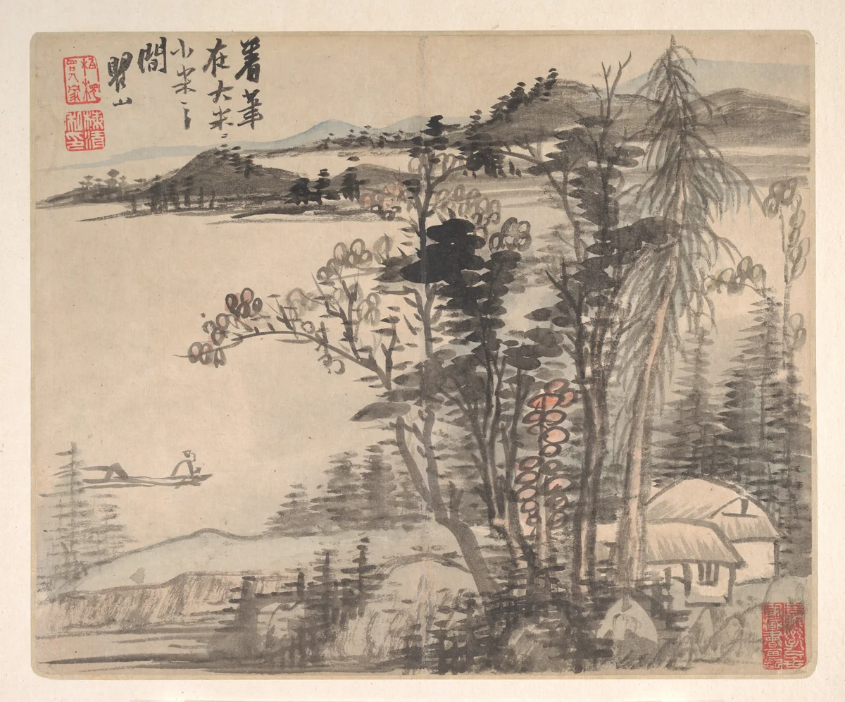 Landscapes after Ancient Masters by Mei Qing, painting, 1693