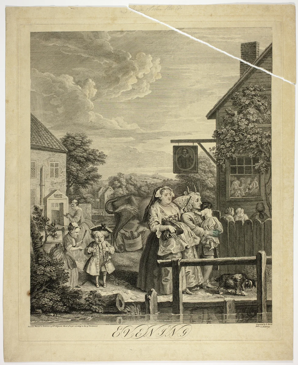 Evening, Plate Three from The Four Times of Day by Bernard Baron, print, 1738