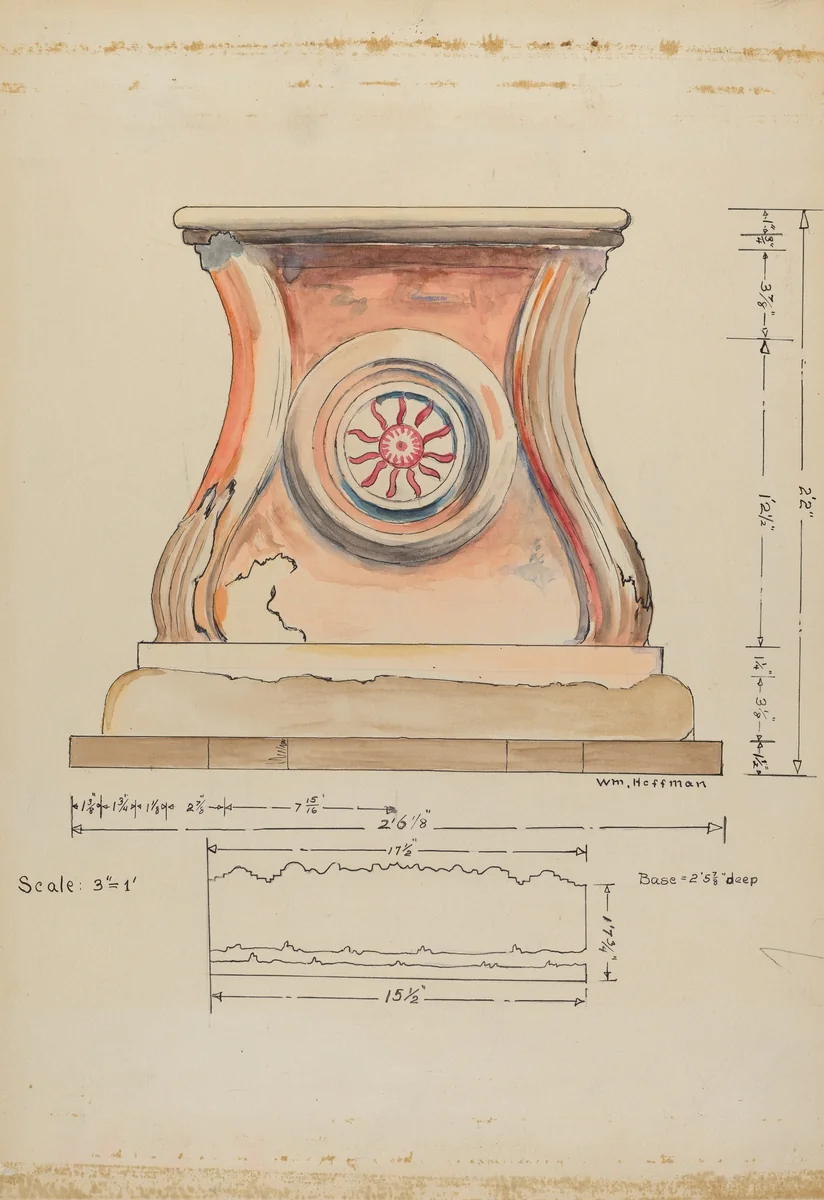 Baptismal Font by William Hoffman, index of american design, 1935-1942