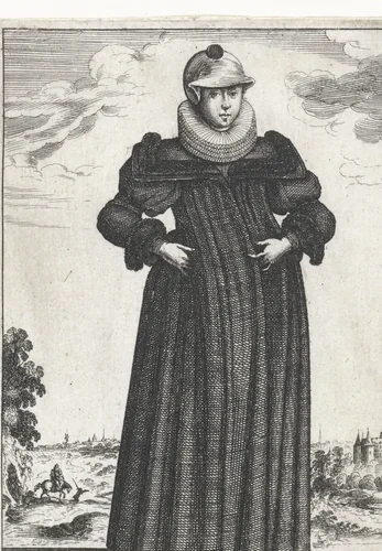 Dame de Strasbourg allant par la Ville by anonymous, print, 1662